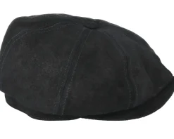Hatteras Pigskin Black Flat Cap - Stetson