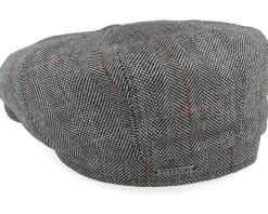 Hatteras Silk Black Herringbone Flat Cap - Stetson
