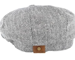 Hatteras Silk Black/White Flat Cap - Stetson