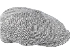 Hatteras Silk Black/White Flat Cap - Stetson