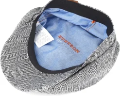 Hatteras Silk Black/White Flat Cap - Stetson