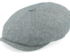 Hatteras Silk Green/Blue Herringbone Flat Cap - Stetson