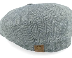 Hatteras Silk Green/Blue Herringbone Flat Cap - Stetson