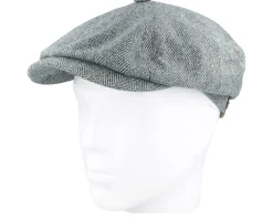 Hatteras Silk Green/Blue Herringbone Flat Cap - Stetson