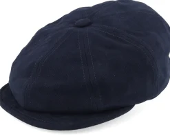 Hatteras Soft Cotton Navy Flatcap - Stetson