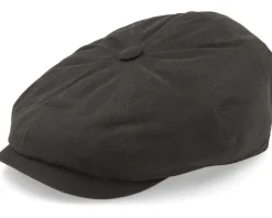 Hatteras Waxed Organic Brown Flat Cap - Stetson