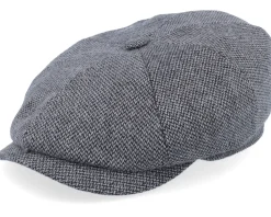 Hatteras Wool Anthracit/Black Flat Cap - Stetson
