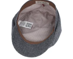 Hatteras Wool Anthracit/Black Flat Cap - Stetson