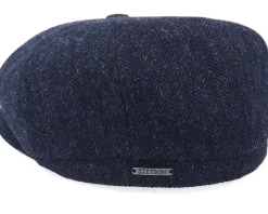 Hatteras Wool Herringbone Navy Flat Cap - Stetson