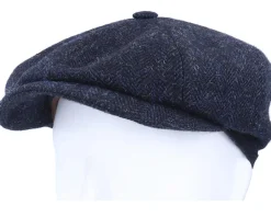 Hatteras Wool Herringbone Navy Flat Cap - Stetson