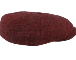 Hatteras Wool Herringbone Burgundy Flatcap - Stetson