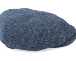 Hatteras Wool Herringbone Navy Flat Cap - Stetson