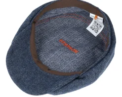 Hatteras Wool Herringbone Navy Flat Cap - Stetson