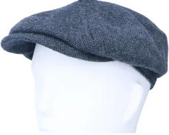 Hatteras Wool Herringbone Navy Flat Cap - Stetson