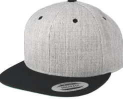 Heather Grey/Black Snapback - Yupoong