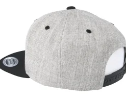 Heather Grey/Black Snapback - Yupoong