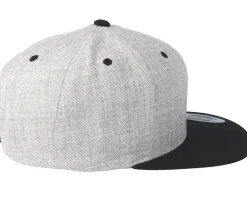 Heather Grey/Black Snapback - Yupoong