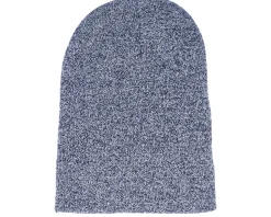 Heather Navy Long Blank Beanie - Beechfield