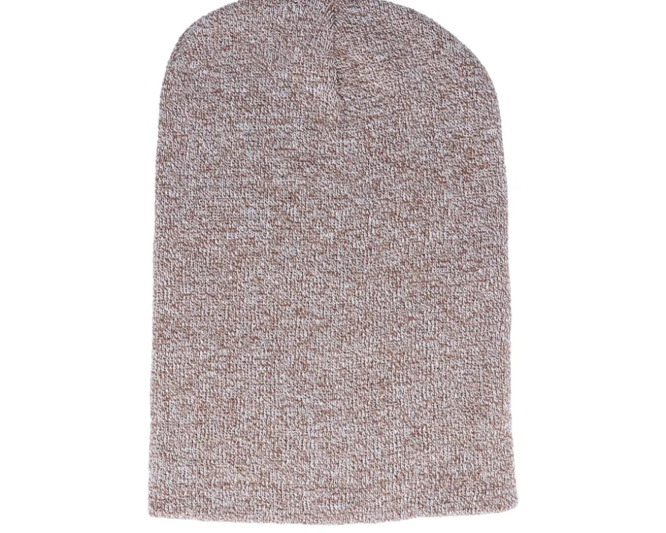 Heather Oatmeal Long Blank Beanie - Beechfield