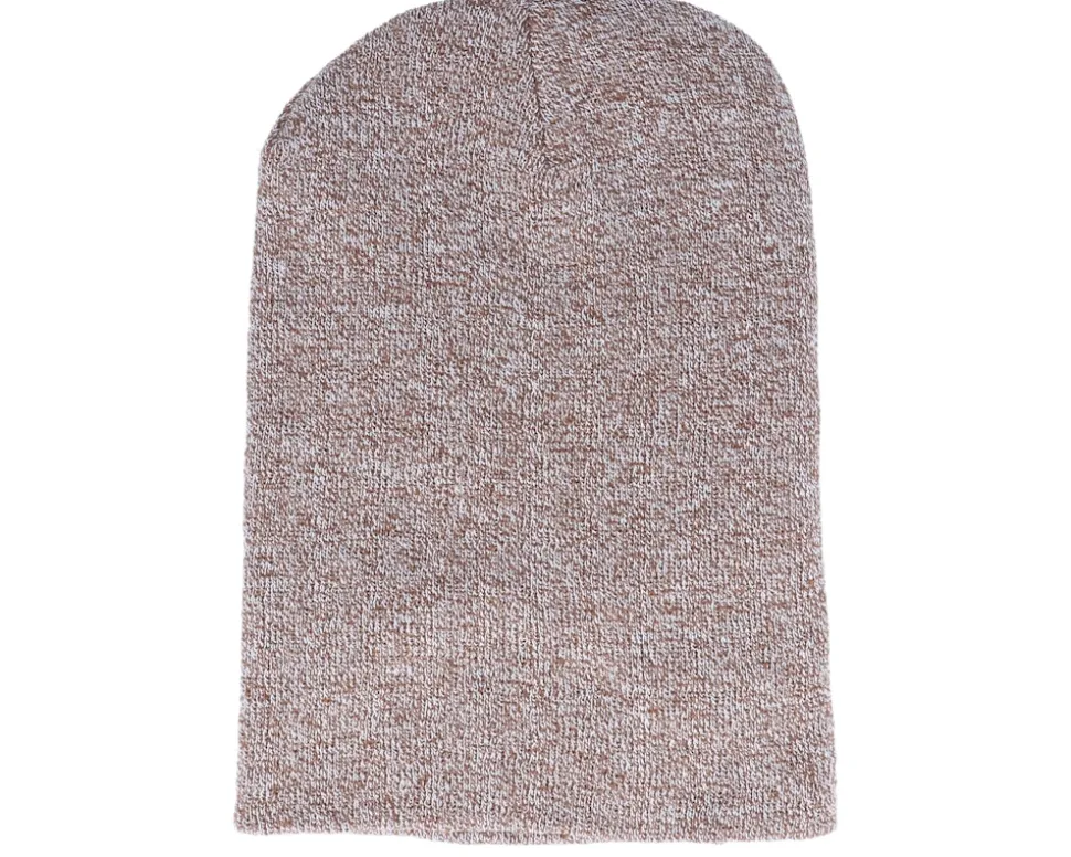 Heather Oatmeal Long Blank Beanie - Beechfield