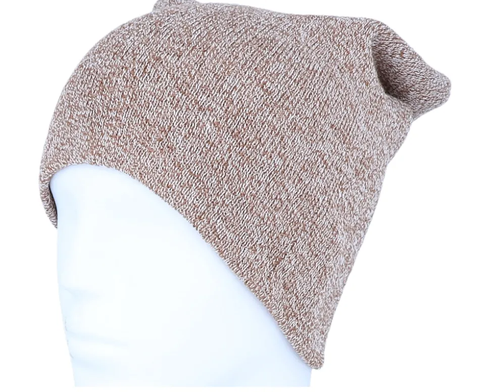 Heather Oatmeal Long Blank Beanie - Beechfield