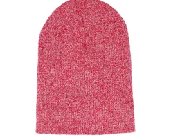 Heather Red Long Blank Beanie - Beechfield