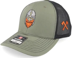 Helmet Viking Axe Cross Olive/Black Trucker - Vikings