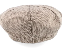 Herringbone Big Apple Cap Brown Flat Cap - Jaxon & James