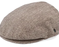 Herringbone Dark Brown Flat Cap - Jaxon & James
