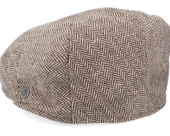 Herringbone Dark Brown Flat Cap - Jaxon & James