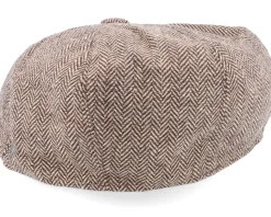Herringbone Newsboy Cap Brown Flat Cap - Jaxon & James
