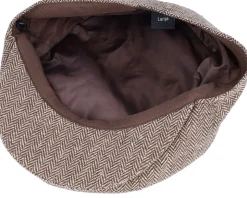 Herringbone Newsboy Cap Brown Flat Cap - Jaxon & James