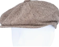 Herringbone Newsboy Cap Brown Flat Cap - Jaxon & James