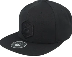 Hexagon Logo Black/Black Snapback - Bearded Man