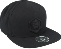 Hexagon Logo Black/Black Snapback - Bearded Man