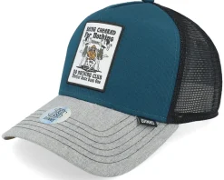 Hft Cap Being Cheered Petrol/Heather Grey A-Frame Trucker - Djinns