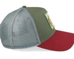 Hft Cap Bitter Olive/Wine/Grey A-Frame Trucker - Djinns