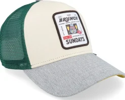 Hft Cap Dnc Sunday Brunch Crème/Grey/Green A-Frame Trucker - Djinns