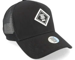 Hft Cap Fine Herringsbone Black Trucker - Djinns