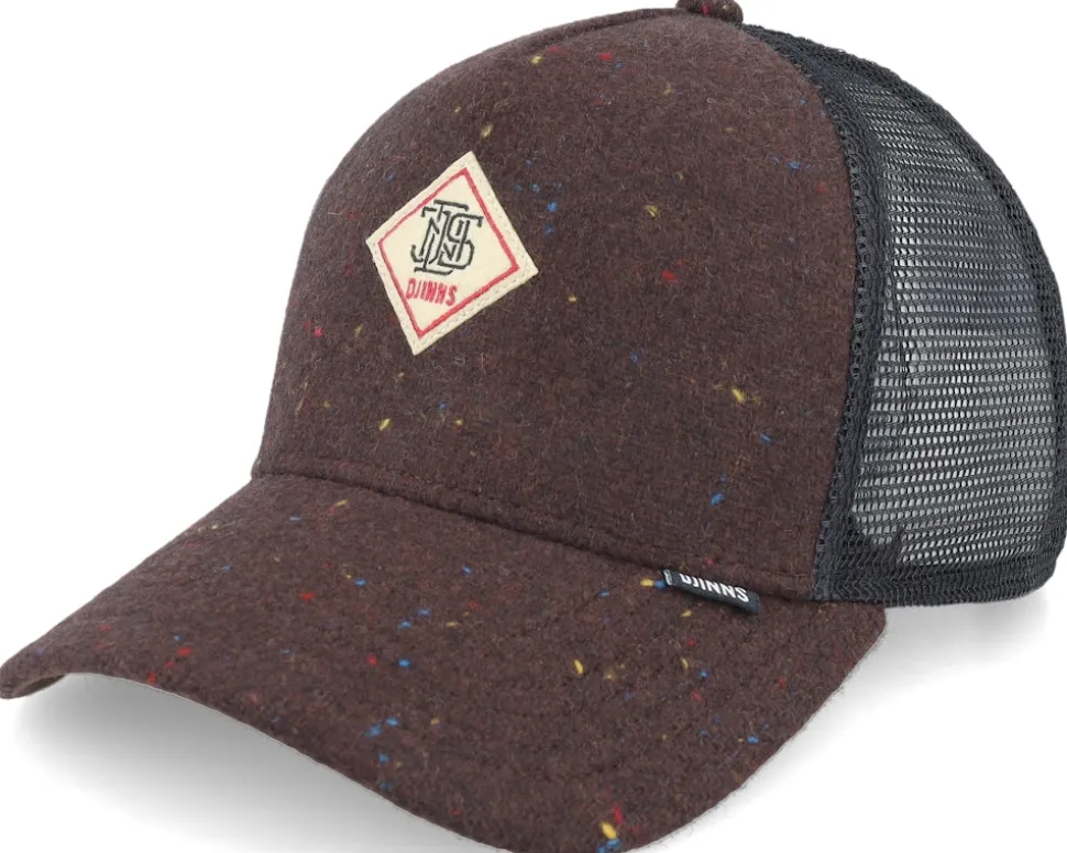 Hft Cap Mon Spots Dark Brown/Black A-Frame Trucker - Djinns