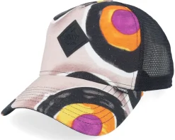 Hft Cap Paintdots Black/Orange/Purple A-Frame Trucker - Djinns