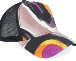 Hft Cap Paintdots Black/Orange/Purple A-Frame Trucker - Djinns