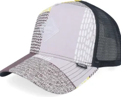 Hft Cap Summerpattern Grey/White/Yellow A-Frame Trucker - Djinns