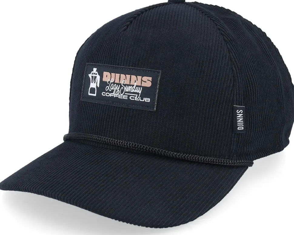 Hft Cap Sunday Coffee Corduroy Black A-Frame Adjustable - Djinns