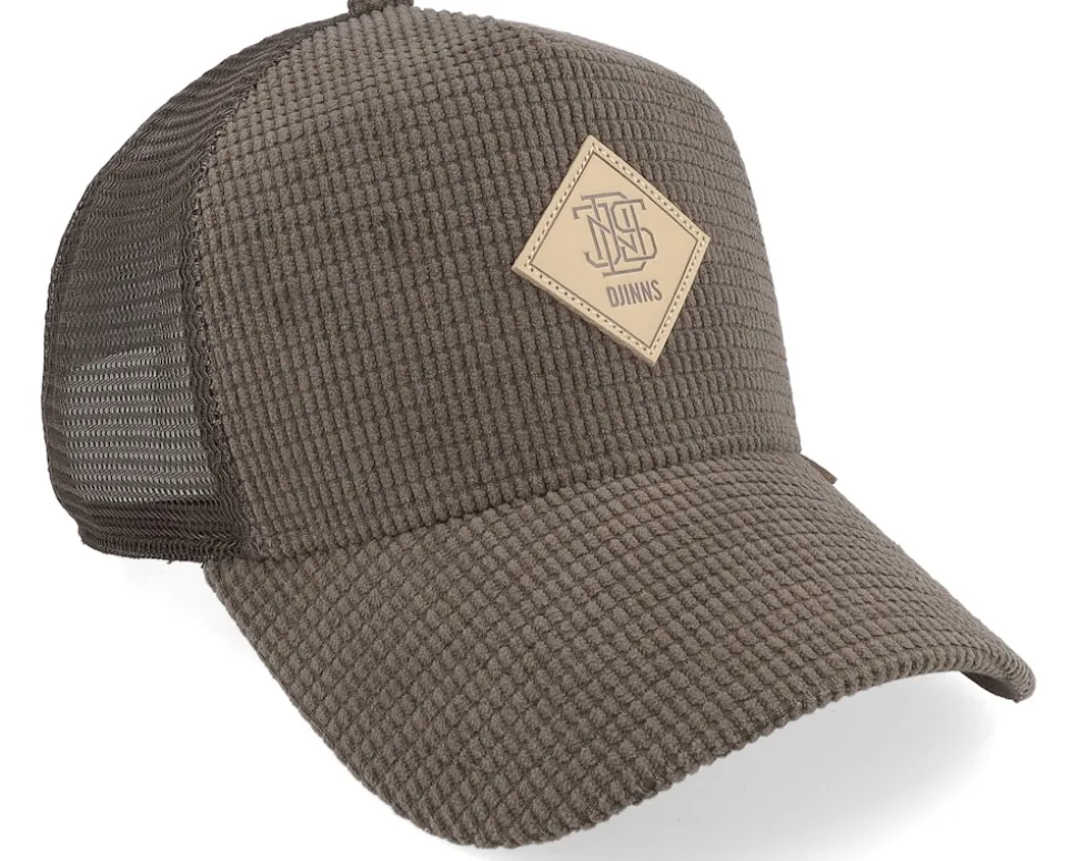 Hft Cap Waffle Corduroy Brown A-Frame Trucker - Djinns