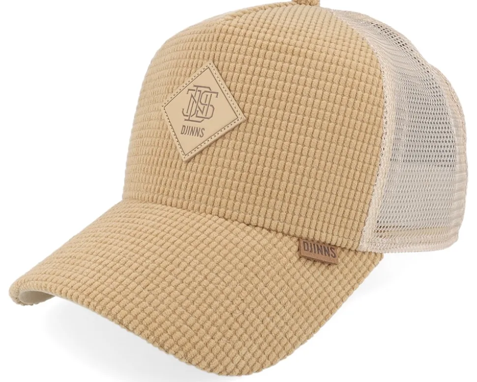 Hft Cap Waffle Corduroy Beige A-Frame Trucker - Djinns
