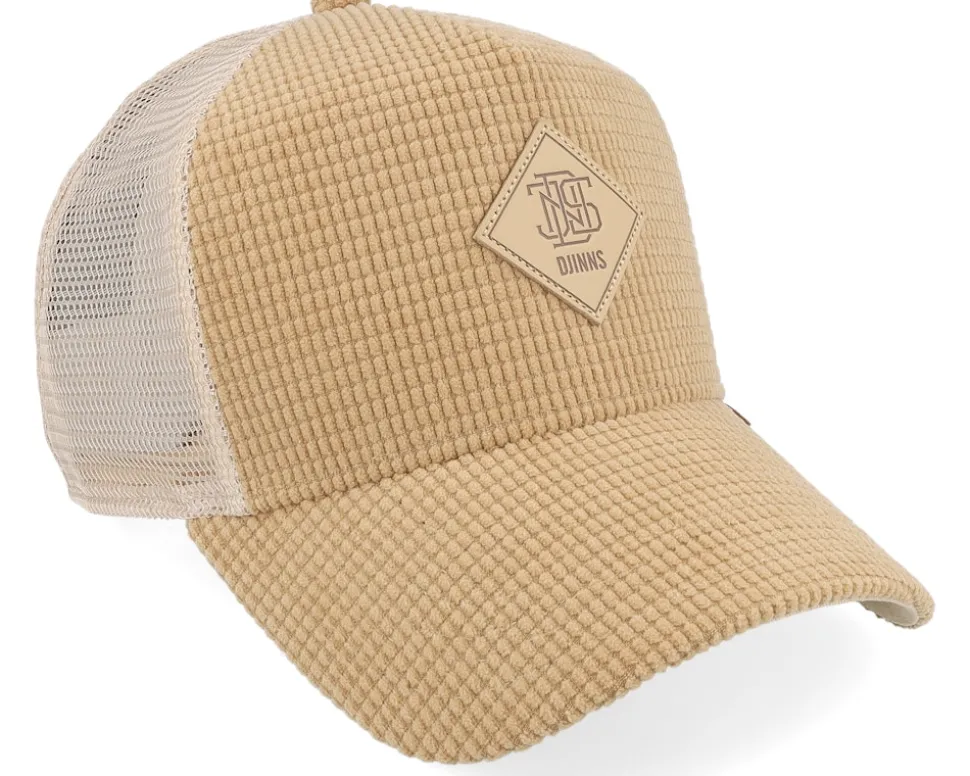 Hft Cap Waffle Corduroy Beige A-Frame Trucker - Djinns