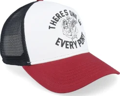 Hft Every Port Black/White/Burgundy A-Frame Trucker - Coastal