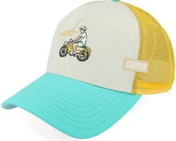 Hft H-cub Yellow/Beige/Turquoise A-Frame Trucker - Coastal