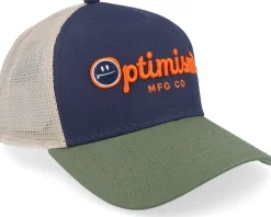 Hft Optimism Co Off White/Navy/Green A-Frame Trucker - Coastal